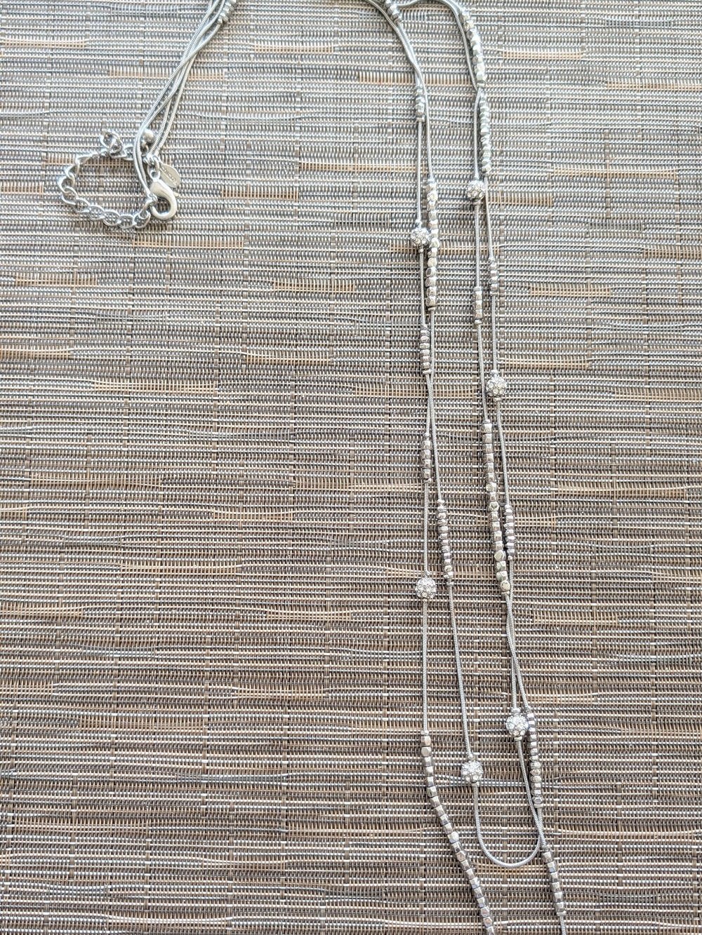 Layered Silver Multi-Strand Pendant Necklace - Elegant Silver Women’s Jewelry